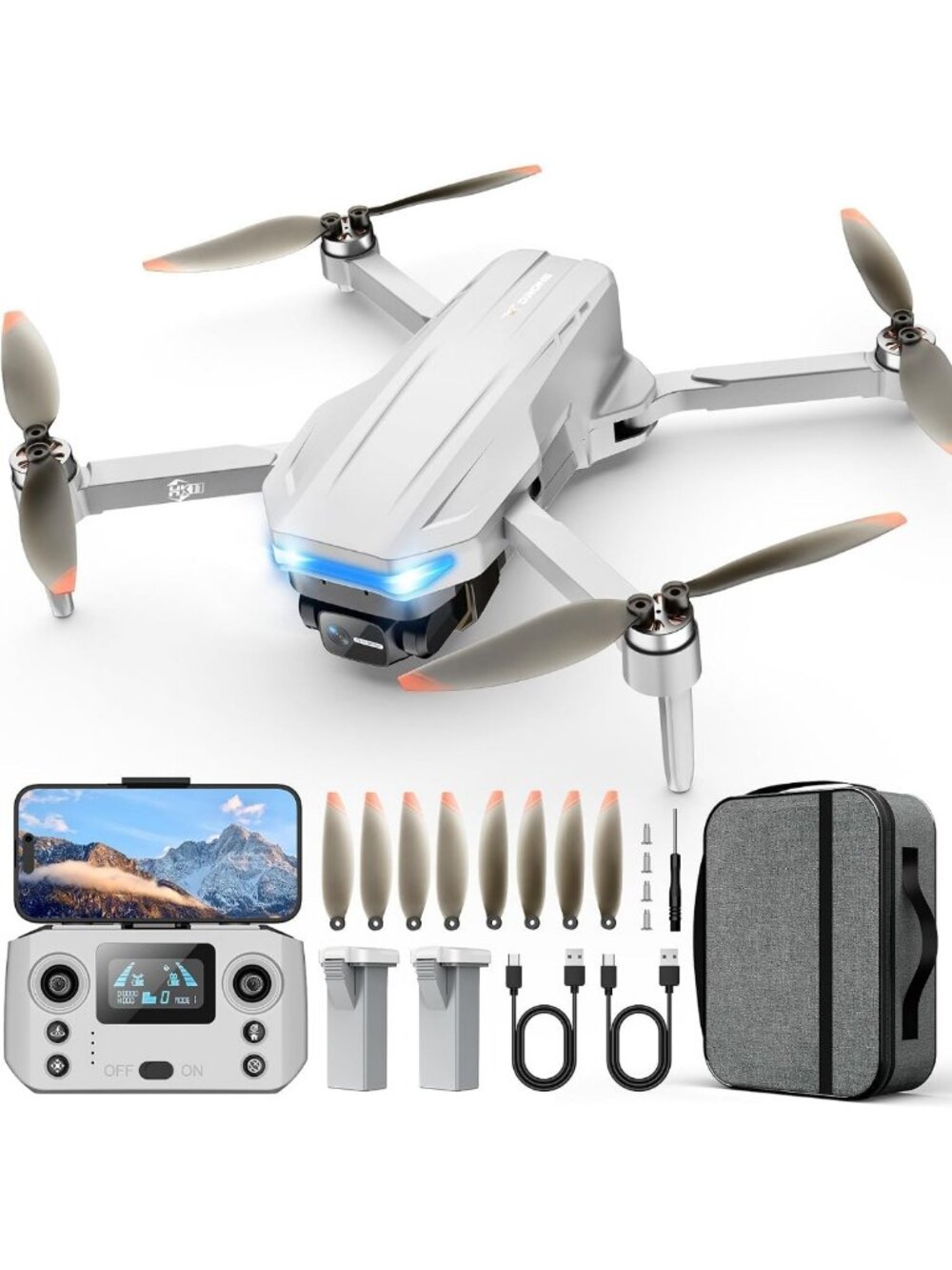 4K Camera Drone for Adults - GPS Auto Return, Foldable, 48 Min Flight, Gesture